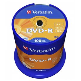 Диск DVD Verbatim 4.7Gb 16X CakeBox 100шт (43549)