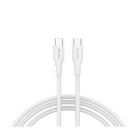 Дата кабель USB-C to USB-C 1.0m CC60SC10 60W Silicon White Canyon (CNS-CC60SC10W)