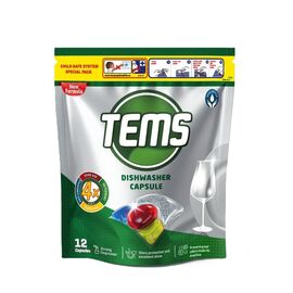 Таблетки для посудомоечных машин Tems 4 в 1 12 шт. (8697916021148)