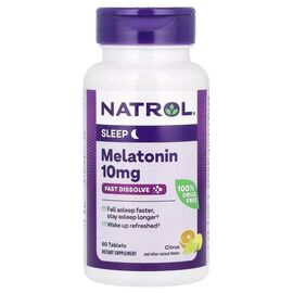 Амінокислота Natrol Мелатонін швидкорозчинний, 10 мг, цитрусовий смак, Melat (NTL-07668)