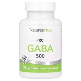 Аминокислота Natures Plus GABA (Гамма-Аминомасляная Кислота), 500 мг, PRO GABA, 60 капсул (NAP-05170)