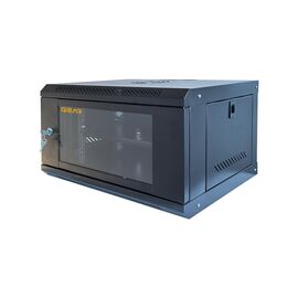 Шкаф настенный GEAR 6U 19'' 600x600x300 мм, + полка 19", black (GWMSN-6U-600-600)