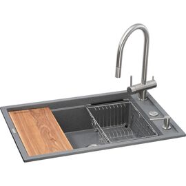 Мойка кухонная GRANADO Royal Estella grafito (+ подрібнювач Algar 1000 + змішувач Ferrol inox + дозатор Redondo inox + (ksg0309)