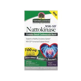 Вітамінно-мінеральний комплекс Nature's Answer Наттокіназа, 100 мг, Nattokinase, 60 вегетаріанських капсул (NTA-16575)