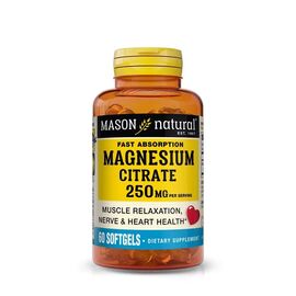 Минералы Mason Natural Магний цитрат, 250 мг, Magnesium Citrate, 60 гелевых капсул (MAV18615)