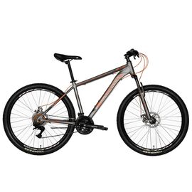 Велосипед Discovery 27.5" Bastion AM DD рама-17" Al сріблясто-помаранчевий 2024 (OPS-DIS-27.5-063)