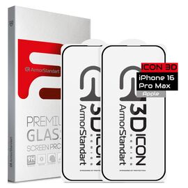 Стекло защитное Armorstandart Kit Icon 3D iPhone 16 Pro Max Black 2 pcs (ARM83514)