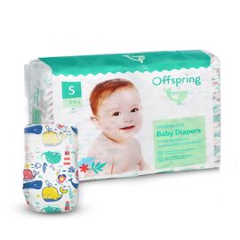 Подгузники Offspring Willy the Whale розмір S 3-6 кг, 48 шт (DP-OI-FAT-S48P-WTW)