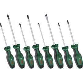 Набір викруток Bosch набір 8шт, SL 4, 6.5 мм, PH1х100 мм, PH2х125 мм, PZ1х100 мм, PZ2х125 мм, Т20х (1.600.A02.BX8)
