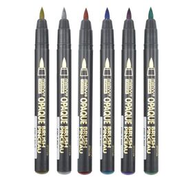 Маркер Marvy Набор маркеров на водной основе Opaque Brush, металлики, 6 цветов (752481951820)