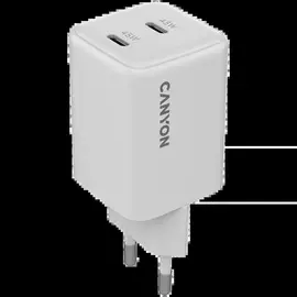Зарядное устройство Canyon CU45CC GaN 45W 2xPD EU White (CNS-CUW45CC)