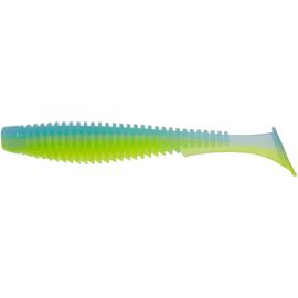 Силикон рыболовный FishUP U-Shad 4" 206 - Sky/Chartreuse (8шт/уп) (1864.11.23)