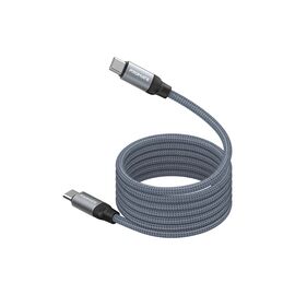 Дата кабель USB-C to USB-C springy.grey Promate (springy.grey)