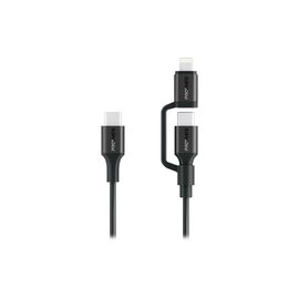 Дата кабель USB-C to USB-C/Lightning powerlink-cci.black Promate (powerlink-cci.black)