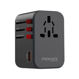Зарядний пристрій Promate tripmate-gan65.black