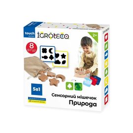 Розвиваюча іграшка Ігротеко Сенсорний мішечок із дерев'яними фігурка (900590)