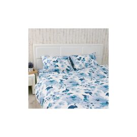 Постільна білизна Руно Blue Flowers бязь набивна полуторний (1.114_Blue Flowers)