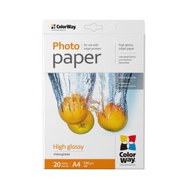 Фотобумага ColorWay A4 230г Glossy 20ст (PG230020A4)