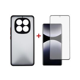 Чехол для мобильного телефона Dengos Kit Xiaomi Redmi Note 14 Pro case Matte + glass (Black) (DG-KM-128)