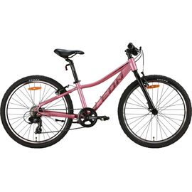 Велосипед Leon 24" Junior AM Vbr рама-12" Al рожевий з чорним 2024 (OPS-LN-24-099)