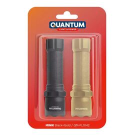 Фонарь Quantum QM-FL1042 Minik 3W LED з USB Black-Gold, 2 шт./уп. (QM-FL1042)