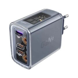 Зарядний пристрій Acefast 3xUSB 65W (2xUSB-C+USB-A) Gan A45 Fast Charger Mica gray (6974316282105)
