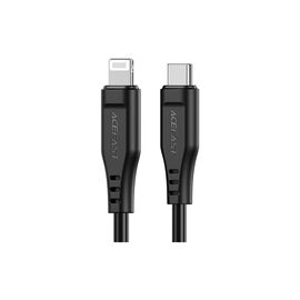 Дата кабель USB-C to Lightning 1.2m 3.0A TPE C3-01 Black Acefast (6974316280804)