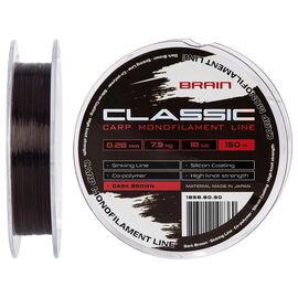 Леска Brain Classic Carp Line (dark brown) 150m 0.28mm 18lb 7.9kg (1858.80.90)