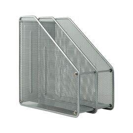 Лоток для паперів Axent вертикальний 2-в-1, металевий, срібний (2126-03-A)