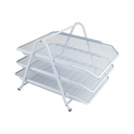 Лоток для паперів Axent горизонтальний 3-в-1, металевий, білий (2122-21-A)