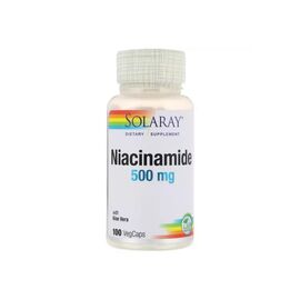 Витамин Solaray Ниацинамид (В3), Niacinamide, 500 мг, 100 капсул (SOR-04365)