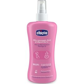 Косметика для мам Chicco олія масажна 4 в 1 до та після пологів, 200 мл (8058664175918) (02256.50)