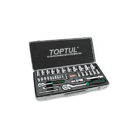 Набор инструментов Toptul с трещоткой 1/4", 1/2" 34шт. (GCAD3401)
