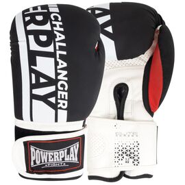 Боксерские перчатки PowerPlay 3086 Matt Challenger Чорно-Білі 12 унцій (PP_3086_12oz_Bl/White)