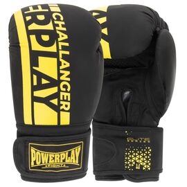 Боксерские перчатки PowerPlay 3086 Matt Challenger Чорно-Жовті 12 унцій (PP_3086_12oz_Bl/Yellow)
