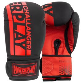 Боксерские перчатки PowerPlay 3086 Matt Challenger Чорно-Червоні 16 унцій (PP_3086_16oz_Bl/Red)