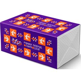 Бумажные полотенца Добра Господарочка Коллекция Выбойка V-сложение 2 слоя 120 шт. (4820086524100)