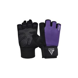 Рукавички для фітнесу RDX W1 Half Purple Plus M (WGA-W1HPR-M+)