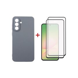 Чехол для мобильного телефона Dengos Kit Samsung Galaxy A56 Carbon + 2 pcs glass (Grey) (DG-CTG2P-09)