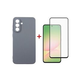 Чехол для мобильного телефона Dengos Kit Samsung Galaxy A56 Carbon + glass (Grey) (DG-KM-138)