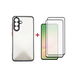 Чохол до мобільного телефона Dengos Kit Samsung Galaxy A56 Matte + 2 pcs glass (Black) (DG-CTG2P-05)