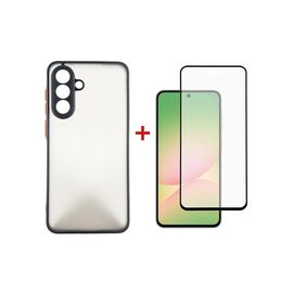 Чохол до мобільного телефона Dengos Kit Samsung Galaxy A56 Matte + glass (Black) (DG-KM-141)