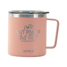 Поильник-непроливайка Kite Cute but psycho термокружка 400 мл, пудра (K22-379-03-1)