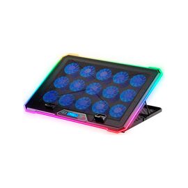 Підставка до ноутбука IceCoorel 10-19", 15*60mm 2550 RPM, 2*USB, + LCD, 415x296x28mm, RGB (K15D)