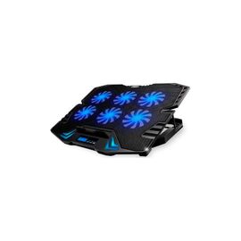 Підставка до ноутбука IceCoorel 10-17", 6*70mm 1800 RPM, 2*USB, + LCD, 365*297*30mm, Black (K8)