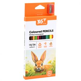 Карандаши цветные Yes Orange Line 18 шт 36 кольорів з точилкою (290752)