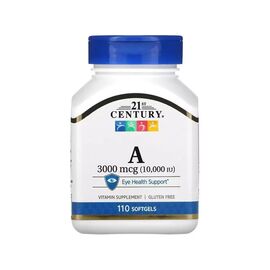 Витамин 21st Century Витамин A, 3000 мкг, Vitamin A, 110 гелевых капсул (CEN-21464)