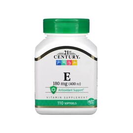 Вітамін 21st Century Вітамін E, 180 мг, Vitamin E, 110 гелевих капсул (CEN-21245)