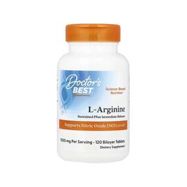 Витаминно-минеральный комплекс Doctor's Best L-Аргинин, 500 мг в каждой, L-Arginine 1000, 120 таблеток (DRB-00200)