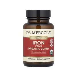 Минералы Dr. Mercola Железо из органического карри, Iron From Organic Curry, 30 таблето (MCL-21346)